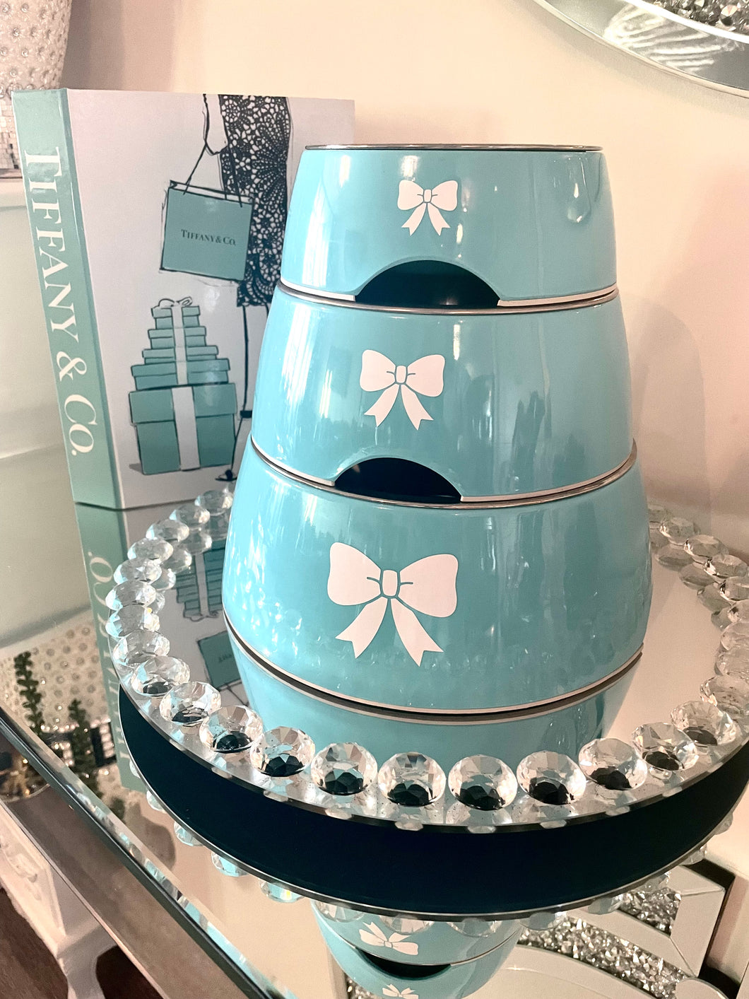 Tiffany Inspired Dog & Cat Bowls